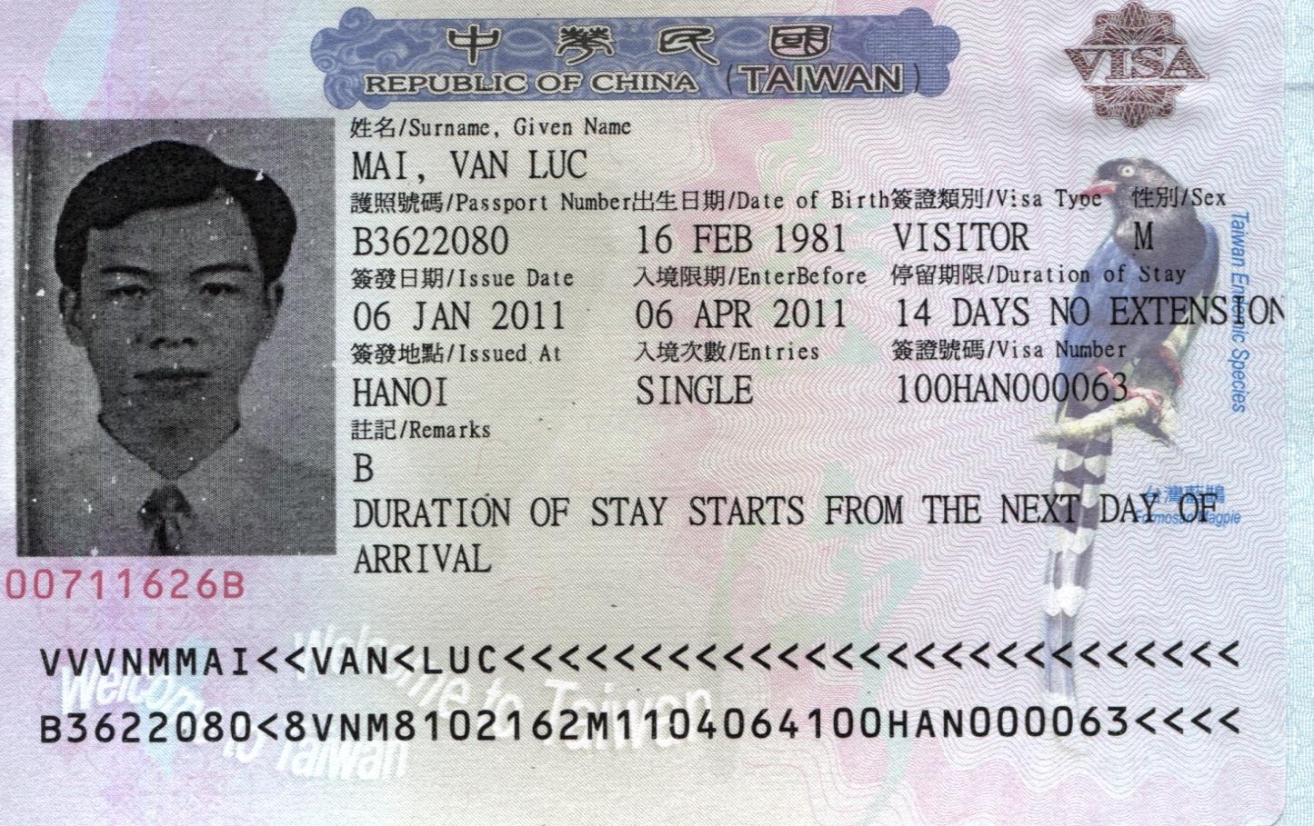 Visa du lịch Đài Loan